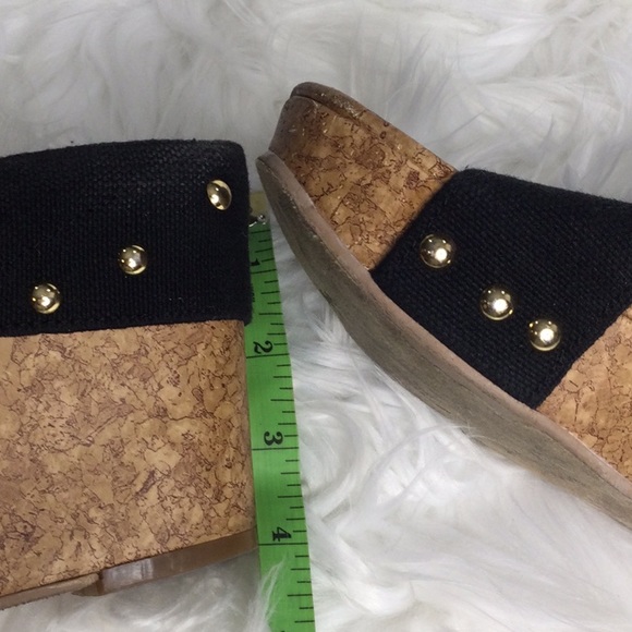 Used Abound Black Criss Cross Fabric Studded Wedges, 9.5M - Picture 14 of 15